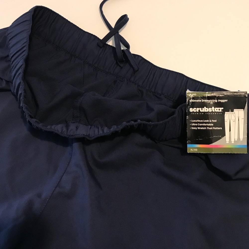 Scrubstar Ultimate Drawstring Jogger Scrub Pants Indigo Navy Blue XL